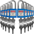 SAFBY Lockout Tagout Locks, Safety Padlock, Keyed Differently Loto Safety Padlocks for Lock Out Tag Out Kits Station (Blue NO.1-10)