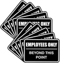 All Quality Classic Framed Employees Only Beyond This Point Wall or Door Sign | Easy to Install Business Signage - Medium (Black-White) 10 Pack