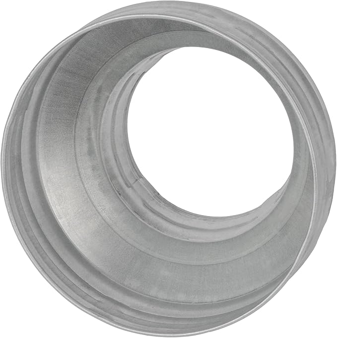 6" to 4" Inch Round Duct Reducer - Male Fit Galvanized Steel Pipe Increaser - Coupling for Round Duct Ventilation Systems - Heating & Cooling
