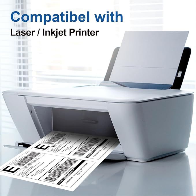 8.5"x5.5" Half Sheet Shipping Labels for Laser & Inkjet Printers, 500 Sheets 1000 Pcs Half Page Labels, Self Adhesive Mailing Address Stickers
