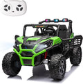 24V 2 Seater Kids Ride On Car, Battery Powered Ride On UTV with Remote Control, 4x4 Side by Side Truck, Kids Electric Vehicle with Bluetooth, Green