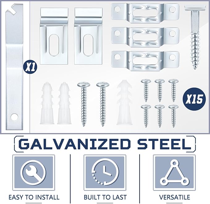 15 Set Frame Lock Security Hanging Kits T-Screw Security Artwork Picture Hangers with T-Head Screws and 1 Hanging Clamp Wrenches for Museums Art Galleries Hotels, Supports up to 15 Pounds
