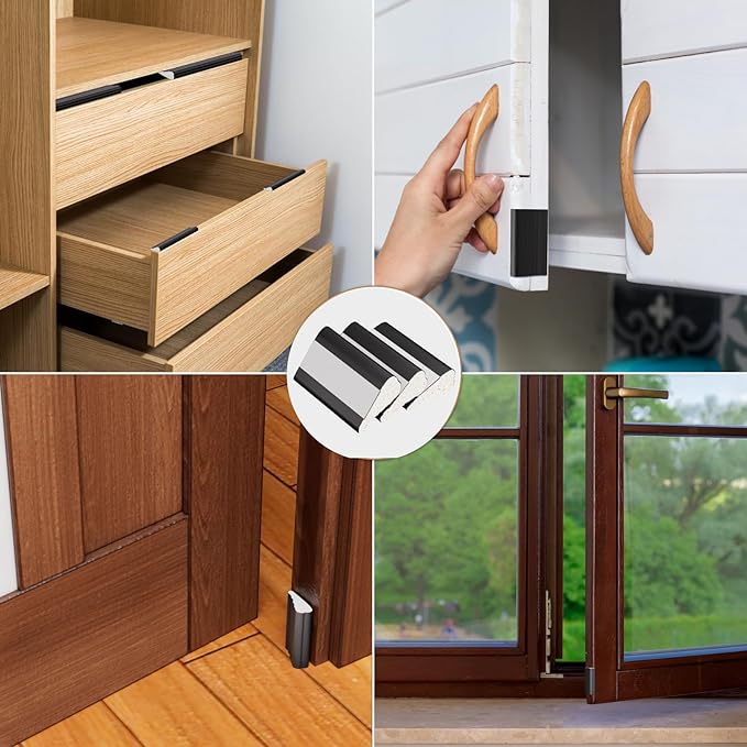 196” Wedge-Shape Foam Window Weather Stripping Door Seal Strip,Soundproofing Frame Insulation Tape for Exterior Front Door,Noise Cancelling Window Inserts,Door Gap Filler Light Blocker,Black