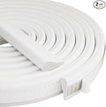 2Pcs×196" Wedge-Shape Foam Window Weather Stripping Door Seal Strip,Soundproofing Frame Insulation Tape for Exterior Front Door,Noise Cancelling Window Inserts,Door Gap Filler Light Blocker,White
