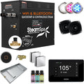 SteamSpa Steam System 10.5kW Steam Shower Generator with Bluetooth Wifi, Quickstart Continous Steam, Advanced Touch Pad Screen, Chroma Lights, Drain Pan and Auto Drain Chrome RVBS1050CH-A