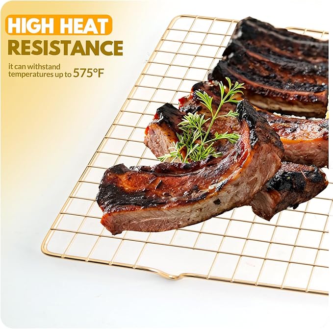 2 PCS Cooling Racks for Cooking and Baking, 14.8x10 Inches Stainless Steel Cooling Rack, Sheet Pan with Wire Rack for Baking Sheet, Bacon Rack Oven Safe Fits Jelly Roll Sheet Pan