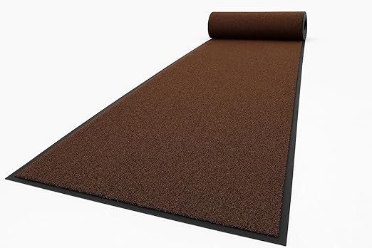 Guardian Silver Series Indoor Walk-Off Floor Mat, Vinyl/Polypropylene, 6'x60', Walnut