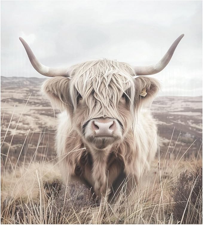 Highland Cattle Cow Mountain Dishwasher Magnet Cover Sticker Magnetic Refrigerator Panel Front Door Fridge Microwave Decal