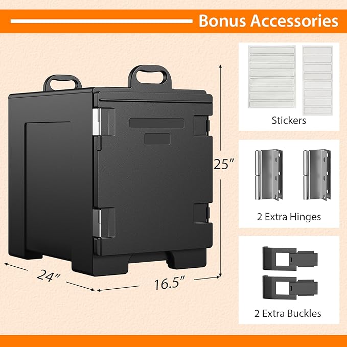 COSTWAY Catering Food Warmers, Hot Boxes Catering for 5 Full-Size Pan, 81 Quart Capacity, Stackable Design, Handles, Portable Insulated Food Carrier for Family Gathering, Canteen, Restaurant