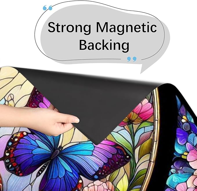 Dishwasher Magnet Cover Spring Butterfly Flower Front Dishwasher Cover Decoration Reusable Magnetic Door Cover Panel Decal Home Appliances Stickers Kitchen Refrigerator Fridge 23"x26"