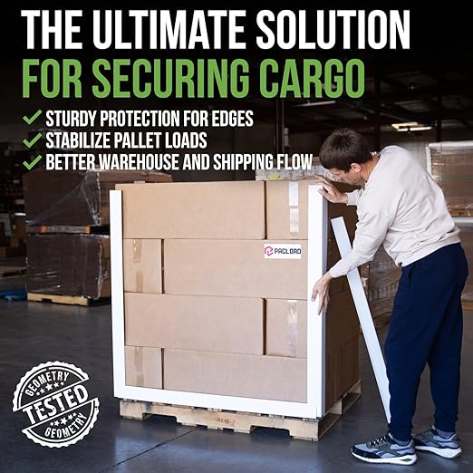 Extra-Wide 48" x 3" x 3" Reinforced Cardboard Edge Protectors (Pallet of 1580) – 0.16" Standard-Duty Thickness – Cardboard Edge Protectors for Shipping – American Quality Pallet Edge Protector