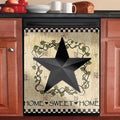 Black Prim Barn Star and Wreath Dishwasher Cover Decorative Magnet for Dishwasher Door