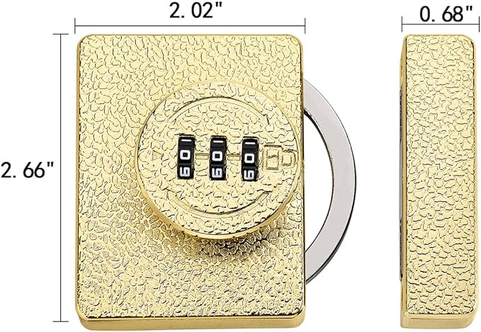 Gold Cabinet Lock,3 Digit Password Keyless,Anti Pry Mechanical Password Lock,Protect Privacy,for Drawer,Cabinets,Locker, Closet,Windows,Sliding Door,Bathroom,and Garden