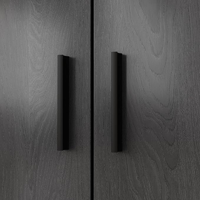 MOUMON Pantry Storage Cabinet with 4 Drawers & 4 Doors, Large Kitchen Pantry Cabinet with Shelves, Hutch Storage for Kitchen Living Room Hallway, Black, 15.7”D x 63”W x 78.7”H