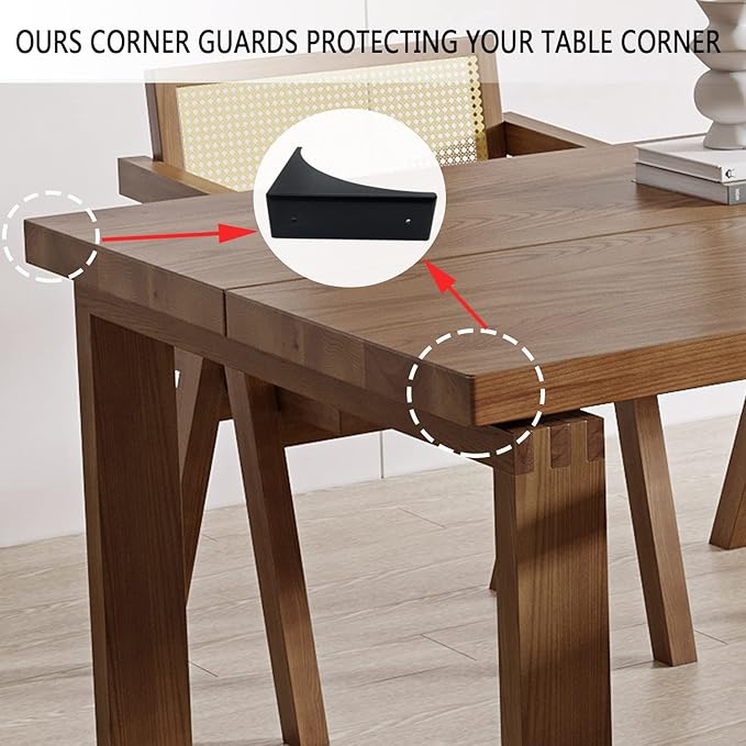 Pack of 4 Antique Zinc Alloy Box Corner Protector Edge Safety Guard Cabinet Furniture Corner Bumpers (No Printing Black)