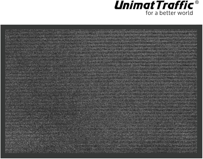 UNIMAT Traffic Guard Door Mat, 3´x 5´ (36” x 60”), Heavy Duty Waterproof Doormat, Stain and Fade Resistant Welcome Mats, Durable Rubber Backing, Low Profile Entryway Rug, Shoe and Boot Scraper.