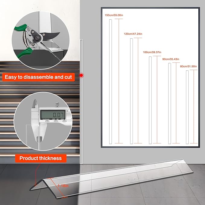 Clear Corner Protectors, 2-Pack Self-Adhesive Wall Guards for Baby Safety, Furniture Edge Protection (3cm x 120cm)