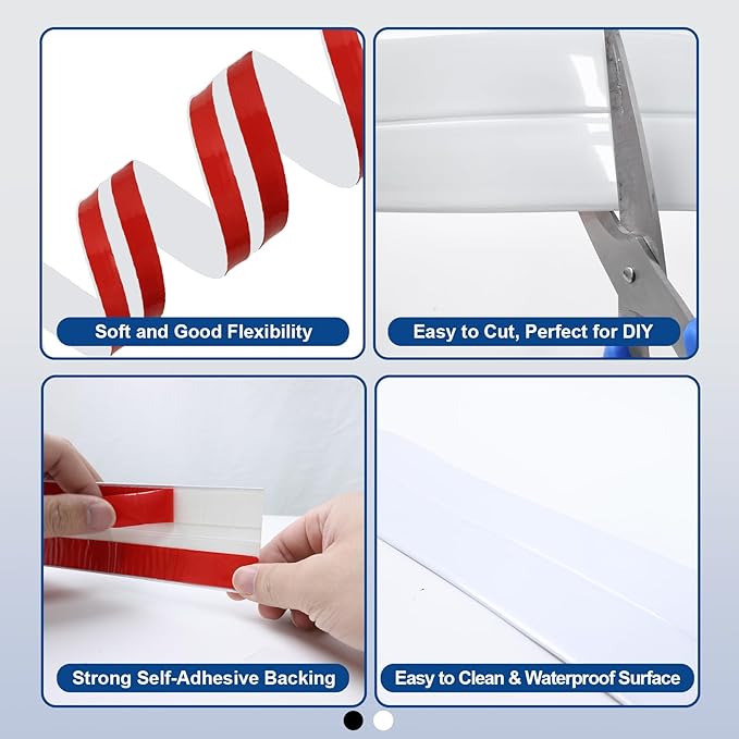 Storystore Wall Corner Protector Moulding Trim 0.8 inch x 10 Ft,Peel and Stick Corner Moulding Trim, Self Adhesive Corner Guards Edge Protector for Wall Edge Corner, Countertop,White
