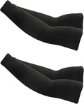Schwer 2 Pairs 15.4in Thermal Arm Warmers Knitted with Down Yarn, S920 Soft and Skin-Friendly Arm Sleeves for Men & Women, Can Be Used As Inner Liner For Cut-Resistant Arm Guards, Black