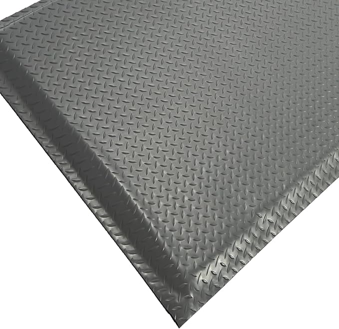 Nisorpa Anti Fatigue Mats Industrial 3' x 5' Ergonomic Standing Mat 15/16" Extra Thick Cushioned Shop Floor Mats Kitchen Mats Heavy Duty Commercial Diamond Plate Support for Leg & Back Pain,Grey