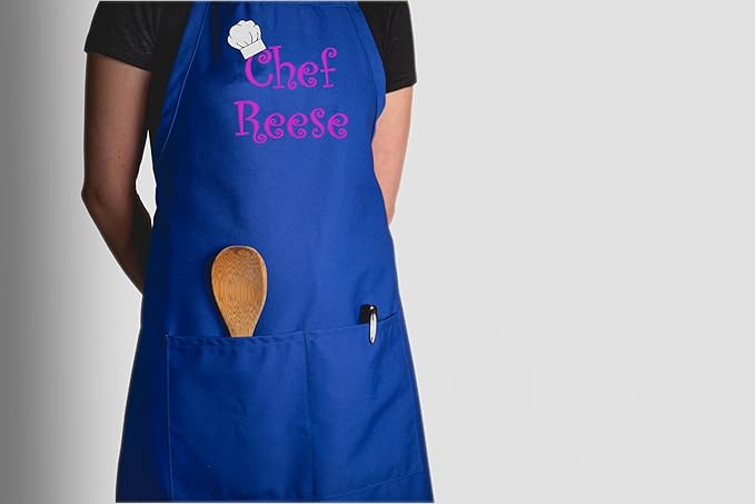 Made in the USA Personalized Embroidered Premium Adult Apron for Men Women Fathers Mothers Day Kitchen BBQ Grilling Gift