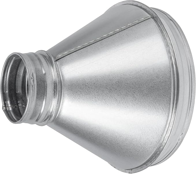 8" to 3" Inch Round Duct Reducer - Male Fit Galvanized Steel Pipe Increaser - Coupling for Round Duct Ventilation Systems - Heating & Cooling, HVAC