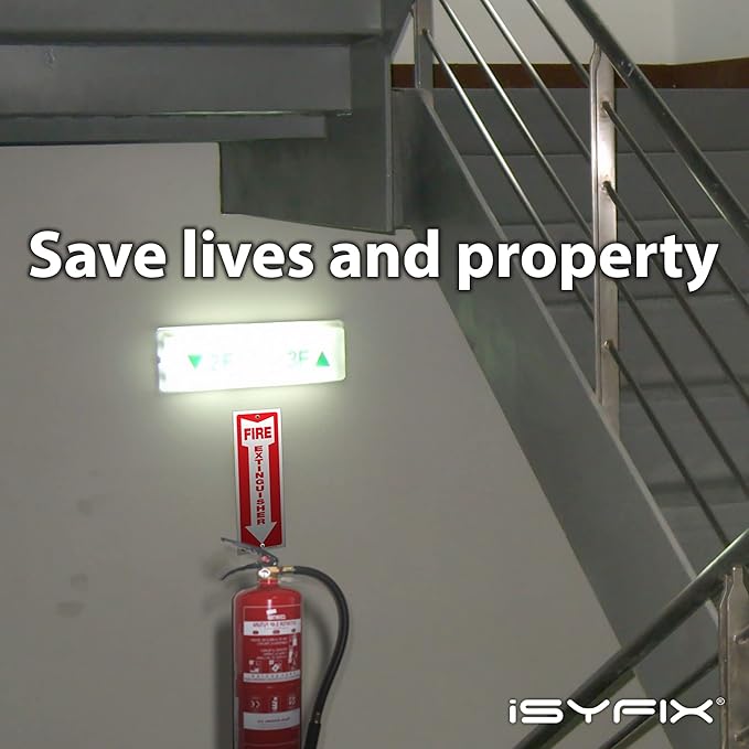 iSYFIX Fire Extinguisher Signs – 5 Pack 4x12 Inch – 40 mil Thick Polystyrene Plastic, Laminated for Ultimate UV, Weather, Scratch, Water & Fade Resistance, Indoor & Outdoor