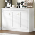 Cozy Castle Buffet Cabinet with Storage - Kitchen Storage Cabinet Wood Console Table Coffee Bar Accent Cabinets for Living Room Dining Room Entryway White 44.5" W