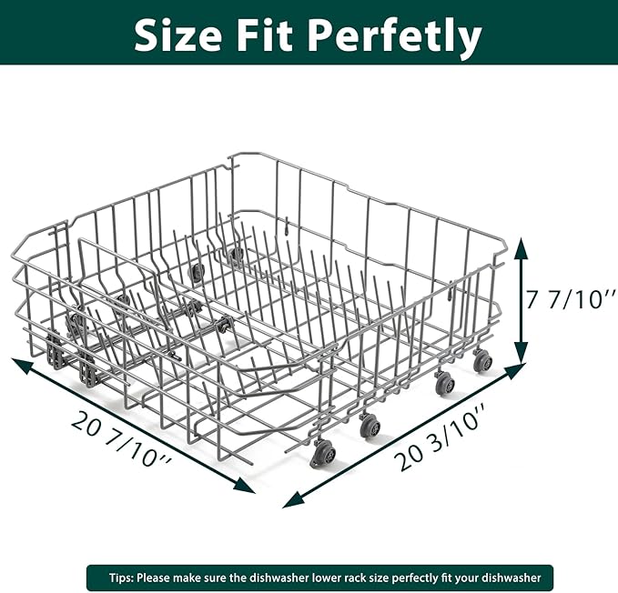 00770545 Dishwasher Lower Rack Replacement Parts for Bosch Ascenta Lower Basket 20.7’’ x 20.3’’ Crockery Drawer SHX3AR75UC SHE3ARF5UC/21 SHX84AAF5N 100 Series 24’’ Dishwasher Bottom Dishrack 1 Pack
