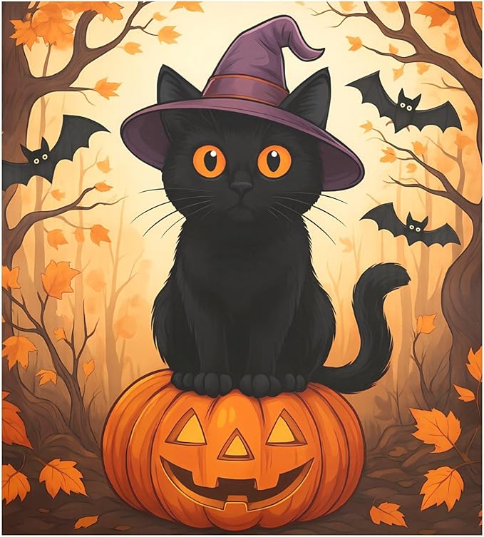 Cat Pumpkin Halloween Bat Dishwasher Magnet Cover Sticker Magnetic Refrigerator Panel Front Door Fridge Microwave Decal Decorative