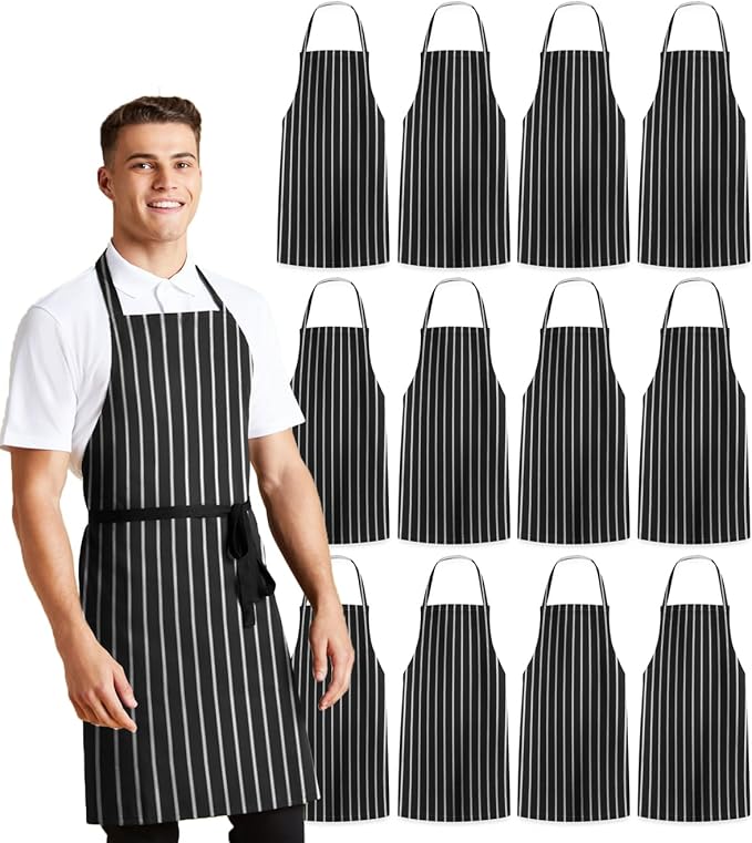 Aprons for Men - 100% Polyester Chef Apron Women with Extra Long Ties - Cooking Aprons for Women & Mens Apron
