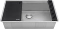 Ruvati Hex Bottom 30-inch Workstation Scratch Resistant Embossed Texture Kitchen Sink Stainless Steel - RVH8630