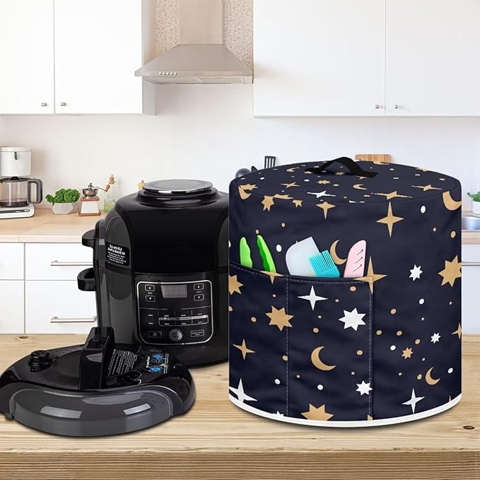 Flashideas Gothic Star Pressure Cooker Cover with Storage Pocket Compatible with 8 10 Quart Instant Pot, Durable Rice Cooker Air Fryer Accessories, Waterproof Kitchen Appliances Dust Cover