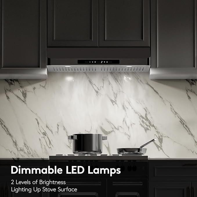 Range Hood 30inch Under Cabinet, 900CFM Kitchen Vent Hood with Gesture/Touch Control and Permanent Stainless Steel Filters, Ducted Vent, Top and Rear Vents