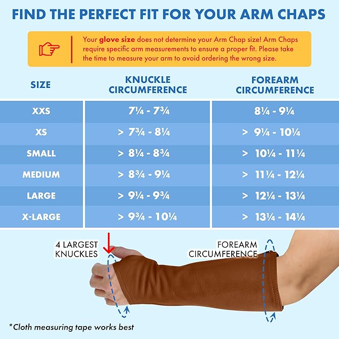 Arm Chaps Leather Protective Sleeves Arm Guard - Prevent Cuts, Scratches & Bruises - Genuine Cowhide - Ideal for Gardening & Construction - Left & Right Form-Fitting. Brown (1 Pair/Large).