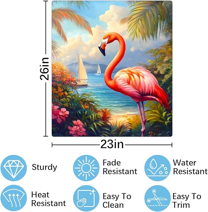Summer Palm Flamingo Dishwasher Magnet Cover Front Dishwasher Cover Decor Reusable Magnetic Door Cover Panel Decal Home Appliances Stickers Kitchen Refrigerator Fridge 23"x26"