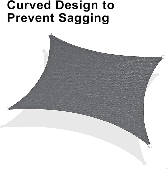 LOVE STORY Custom Size 17' x 18' Dark Grey Sun Shade Sail Canopy Commercial Rectangle Sail Shade Fabric for Patio Garden Backyard Pool (Customized)