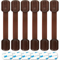Baby Proofing Safety Cabinet Locks - Child Proof Latches for Drawer Cupboard Dresser Doors Closet Oven Refrigerator - Adjustable Childproof Straps by Oxlay - Brown - 6 Pack
