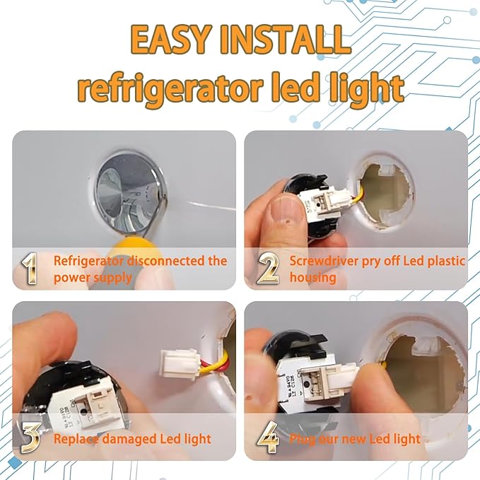 New Upgraded WR55X11132 WR55X25754 Refrigerator Light Replacement led, Refrigerator led Light Assembly Replacement wr55x30602 wr55x26486 eap12172918 4590213 ap6261806 Without Cover 6PCS