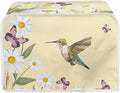 Hummingbird Daisy Butterfly Print 4 Slice Toaster Cover for Kitchen Small Appliance Universal Size Dustproof Fingerprint Protectors