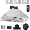 VEVOR Insert Range Hood, 900CFM 4-Speed, 36 Inch Stainless Steel Built-in Kitchen Vent with Touch & Remote Control LED Lights Baffle Filters, Ducted/Ductless Convertible, ETL Listed…