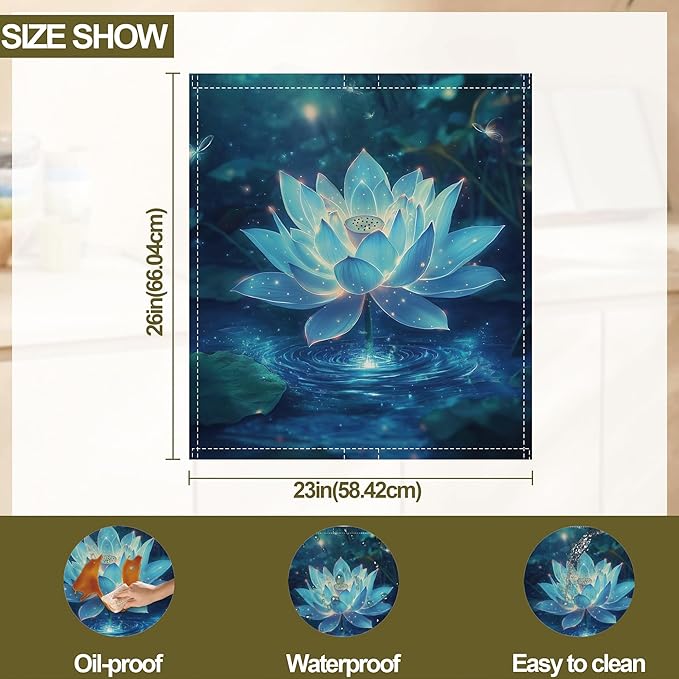 Glowing Lotus Flower Magnetic Dishwasher Cover,Dishwasher Covers for The Front Magnetic Dishwasher Panel Decal Cover for Kitchen 23x26inch
