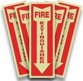 iSYFIX Fire Extinguisher Glow in the Dark Sticker Sign – 5 Pack 4x12 Inch – Premium Self-Adhesive Vinyl, Laminated for Ultimate UV, Weather, Scratch, Water and Fade Resistance, Indoor and Outdoor