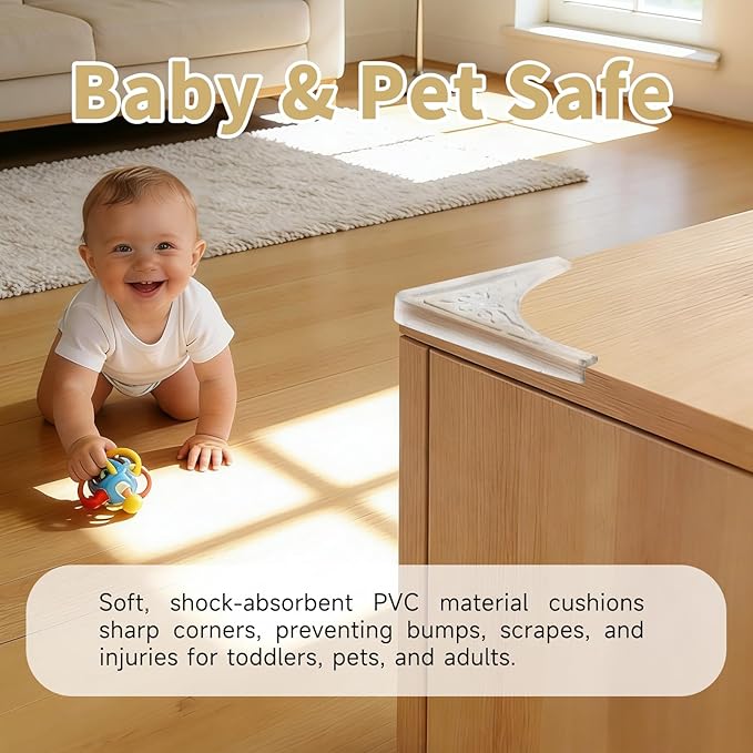 4 Pcs Safety Soft Corner Protectors Guards,Table Corner Protectors Proof Corners and Edge Protectors for Furniture Bookcases Drawers (Transparent)