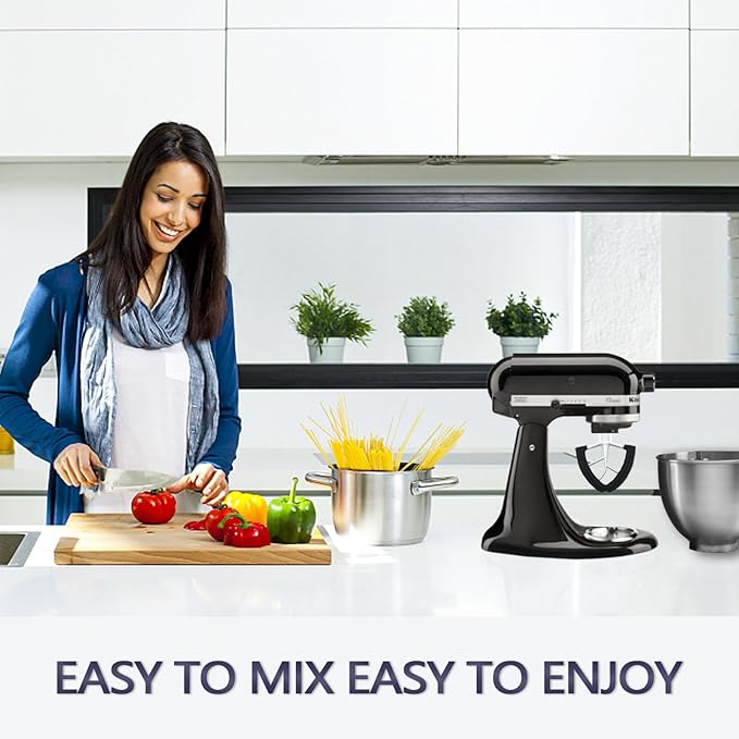 Flex Edge Beater for KitchenAid 4.5/5 QT Tilt Head Stand Mixer Fits 4.5-5 Quart Bowls,With Silicone Edges For Kitchen Aid Accessories and Attachments,Black
