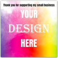 Custom 100-500 Stickers with Any Image Logo and Text. Personalized Labels for Business Logo, Thank You Notes (Square, 1 Inch)