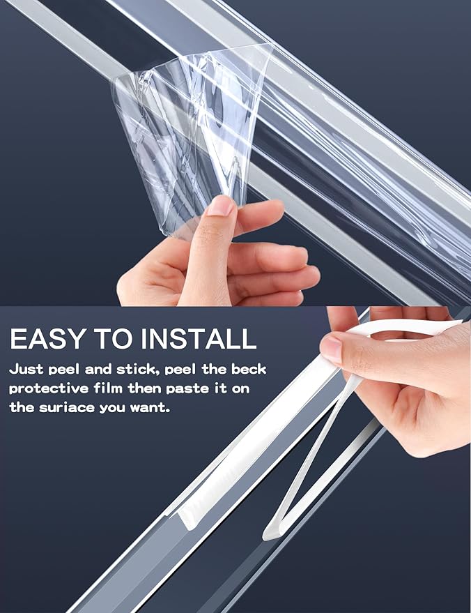 12PCS Clear Self-Adhesive Wall Corner Protectors，Corner Guards & Edge Protector for Wall Door Frame Cabinet Baseboard & Door, Table, Stair (36" x 1.0")