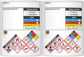 SDS OSHA Data Labels 4 x 3 Inches, 2 Rolls of 250 (500 Total) | GHS Pictogram Stickers with Perforated Edges | HMIS & Hazard Compliant for Chemical Safety & Secondary Containers