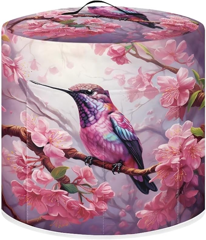 Flashideas Pink Flower Pressure Cooker Cover for Women Dust-proof Cover for Rice Cooker Air Fryer Kitchen Appliance Covers with Top Handle and Pocket Home Kitchen Decor Gifts for Friends