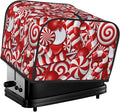 Red And White Christmas Candy Canes 4 Slice Toaster Cover, Waterproof Toaster Dust Cover Bread Maker Protective For Small Kitchen Appliance Dining Room Table Home Decor Gifts